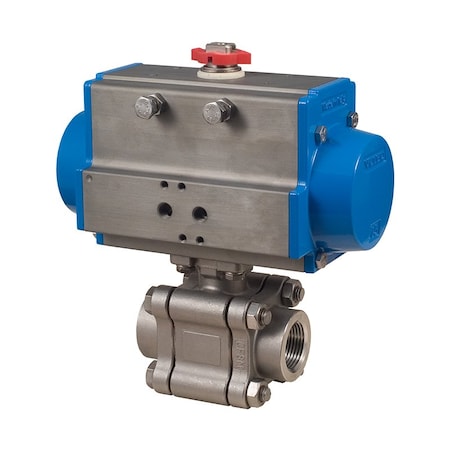 Bonomi North America 1in 3-PIECE 2-WAY STAINLESS STEEL BALL VALVE & SPRING RETURN PNEUMATIC ACTUATOR 8P0731-1